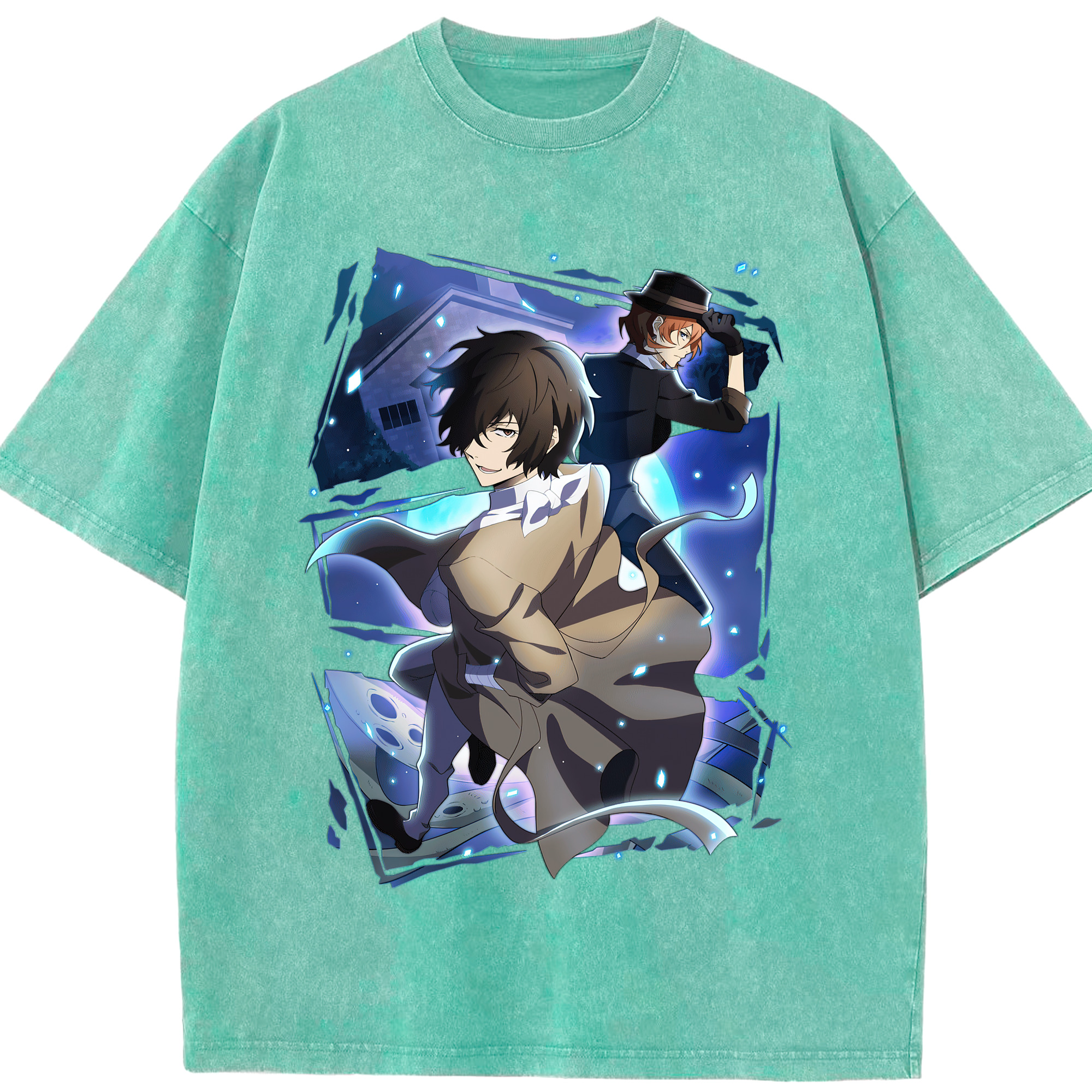 （画像用） 文豪ストレイドッグス Bungo Stray Dogs 綿100% ヴィンテージ風 半袖Tシャツ（フロントプリント）